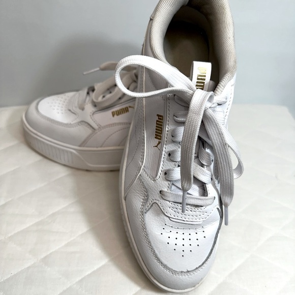 Puma Karmen Rebelle Womens Size 8.5 Casual Platform Sneakers Shoes White Logo - Picture 9 of 16